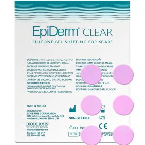 Biodermis EpiDerm Clear skaidrūs silikoniniai pleistrai randams gydyti 1,9 cm skersmens, 6 vnt.
