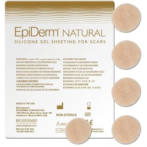 Biodermis EpiDerm Natural kūno spalvos silikoniniai pleistrai randams gydyti 1,9 cm skersmens, 6 vnt.