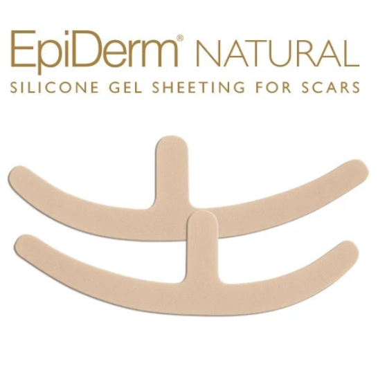 Epi-Derm Mastopexy silikoniniai kūno spalvos pleistrai pooperaciniams krūtų randams gydyti, 1 pora